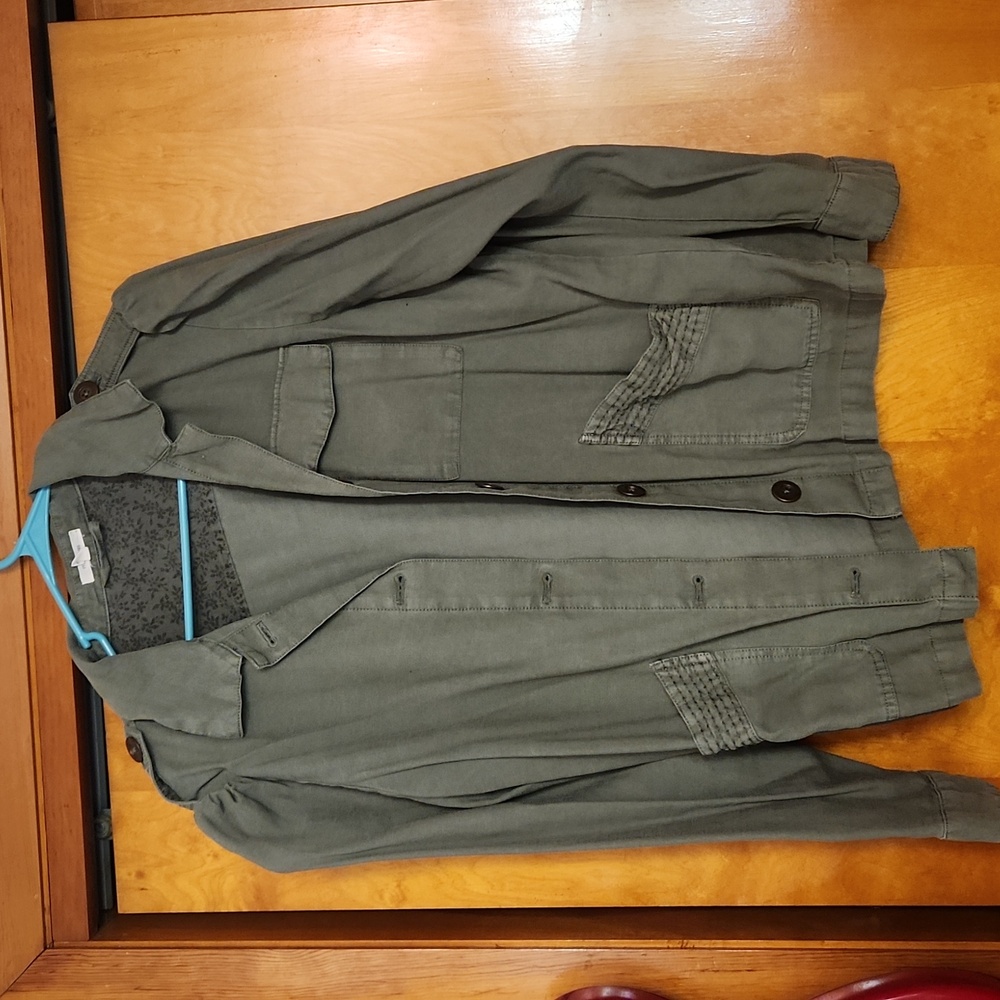 Maurices military green button down